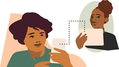 An illustration depicting a parent and child engaging in a conversation about TikTok, with the parent providing guidance and setting boundaries, symbolizing responsible parenting in the digital age.